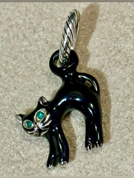 Brighton Jewelry - 🎃Listing! 🆕 Brighton Scaredy Cat charm Black cat with green eyes for Halloween